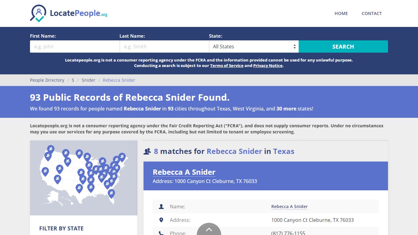 93 public records of Rebecca Snider - Find Phone, Email, Address ...